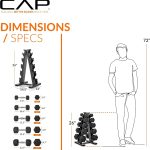 CAP Barbell Rubber Coated Dumbbell Weight Set with Vertical Rack | 150 lb, and 210 lb Options - Image 5
