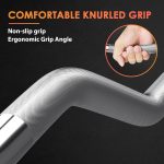 47" EZ Curl Bar Weight Lifting Bar, for Hip Thrusts/Squats/Lunges, 1-inch Weight Plates Curling Bar for Gym and Home, with 2 Star Collars - Image 3