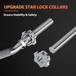 47" EZ Curl Bar Weight Lifting Bar, for Hip Thrusts/Squats/Lunges, 1-inch Weight Plates Curling Bar for Gym and Home, with 2 Star Collars - Image 5