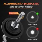 47" EZ Curl Bar Weight Lifting Bar, for Hip Thrusts/Squats/Lunges, 1-inch Weight Plates Curling Bar for Gym and Home, with 2 Star Collars - Image 6