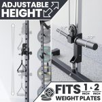 Synergee Power Rack with Cable Crossover Full-Body Home Gym with Sandwich J Cups, Safety Arms, Multigrip Pull-Up Bar, Dip Station, Landmine, LAT Bar, Straight Bar & 4 Pegs. 750 lb Capacity. - Image 5