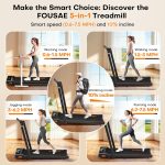 Walking Pad Treadmill with 9% Incline, 4-in-1 6.2MPH Treadmill for Home with Full Screen LED Display, 2.5HP Brushless Motor, 330 LB Weight Capacity, 12 HIIT Programs, Magnetic Remote Control - Image 4