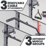 Synergee Power Rack with Cable Crossover Full-Body Home Gym with Sandwich J Cups, Safety Arms, Multigrip Pull-Up Bar, Dip Station, Landmine, LAT Bar, Straight Bar & 4 Pegs. 750 lb Capacity. - Image 6