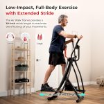 Sunny Health & Fitness Air Walk Elliptical, Low Impact Foldable Cross Trainer with 76 CM Stride for Home Exercise, Optional Exclusive SunnyFit App Enhanced Connectivity & Adjustable Resistance - Image 3