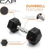 CAP Barbell 15 LB Pair Coated Hex Dumbbell Weight - Image 4