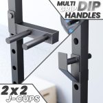 Synergee Power Rack Cage with J-Cups, Safety Arms, Pull Up Bar, Landmine & T Bar, Barbell Hold, Dip Station. Exercise Stand with 750lb Capacity. - Image 5