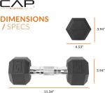 CAP Barbell 15 LB Pair Coated Hex Dumbbell Weight - Image 5