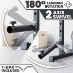 Synergee Power Rack Cage with J-Cups, Safety Arms, Pull Up Bar, Landmine & T Bar, Barbell Hold, Dip Station. Exercise Stand with 750lb Capacity. - Image 6