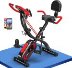 Exercise Bike, SLUNSE 5-in-1 Stationary Bike For Home Workout, Foldable Exercise Bike With 16 Levels Adjustable Magnetic Resistance,10DB Super-Silent Indoor Cycling Bike with 350lbs Weight Capacity - Image 2