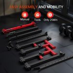 PASYOU Adjustable Squat Rack for Home Gym, Bench Press Rack Barbell Rack for Weight Lifting, 550LBS Multi-Function Fitness Squat Stand, Portable Strength Training Push Up Barbell Rack Stand - Image 7