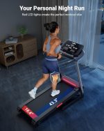 THERUN Home Treadmill with Incline 12% Auto Adjust, 3.0 HP Foldable Treadmill with LED Strip, Heart Rate Monitoring,16.5" Wider Running Belt - Image 7