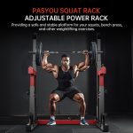 PASYOU Adjustable Squat Rack for Home Gym, Bench Press Rack Barbell Rack for Weight Lifting, 550LBS Multi-Function Fitness Squat Stand, Portable Strength Training Push Up Barbell Rack Stand - Image 8