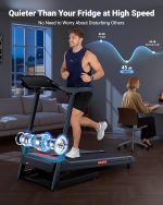 THERUN Home Treadmill with Incline 12% Auto Adjust, 3.0 HP Foldable Treadmill with LED Strip, Heart Rate Monitoring,16.5" Wider Running Belt - Image 8