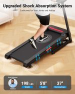 THERUN Home Treadmill with Incline 12% Auto Adjust, 3.0 HP Foldable Treadmill with LED Strip, Heart Rate Monitoring,16.5" Wider Running Belt - Image 9