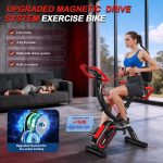 Exercise Bike, SLUNSE 5-in-1 Stationary Bike For Home Workout, Foldable Exercise Bike With 16 Levels Adjustable Magnetic Resistance,10DB Super-Silent Indoor Cycling Bike with 350lbs Weight Capacity - Image 5
