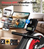 Rowing Machine, Magnetic Rowing Machines for Home Use with App Supported, 16/32 Levels Resistance Row Machine, 350 LB Weight Capacity, Upgrade to Double Slide Rail - Image 4