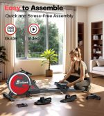 Rowing Machine, Magnetic Rowing Machines for Home Use with App Supported, 16/32 Levels Resistance Row Machine, 350 LB Weight Capacity, Upgrade to Double Slide Rail - Image 8