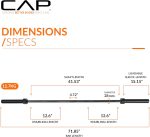 CAP Barbell 6 ft Olympic 2-Inch Solid Barbell | Black - Image 4