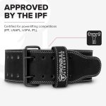 Powerlifting Belt - 10mm Double Prong Weightlifting Belt (IPF, USAPL, USPA & IPL Approved) | Leather Power Back Support for Weight Lifting, Strength Training, Strongman - Men & Women - Image 4