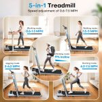 Walking Pad with 9% Incline, FOUSAE 3 in 1 6.2 MPH Treadmill for Home with Double Frame 330 LB Weight Capacity, 2.5 HP Under Desk Walking Pad Treadmill with 12 HIIT Programs, Magnetic Remote Control - Image 4