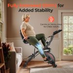 Pleny Folding Exercise Bike, 5 IN 1 Stationary Bikes for Home 6.6 LBS Flywheel, 330LB Weight Capacity Back Support Cushion Indoor Workout Cycling Bike for Home Gym - Image 5