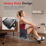 Sunny Health & Fitness Compact Adjustable Rowing Machine with 12 Levels of Complete Body Workout Resistance and Optional SunnyFit App Enhanced Connectivity - Image 3
