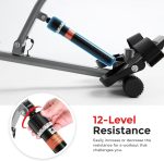 Sunny Health & Fitness Compact Adjustable Rowing Machine with 12 Levels of Complete Body Workout Resistance and Optional SunnyFit App Enhanced Connectivity - Image 4