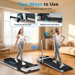 Walking Pad with 9% Incline, FOUSAE 3 in 1 6.2 MPH Treadmill for Home with Double Frame 330 LB Weight Capacity, 2.5 HP Under Desk Walking Pad Treadmill with 12 HIIT Programs, Magnetic Remote Control - Image 8
