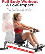 Sunny Health & Fitness Compact Adjustable Rowing Machine with 12 Levels of Complete Body Workout Resistance and Optional SunnyFit App Enhanced Connectivity - Image 5