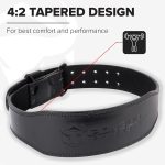 7mm Leather Weight Lifting Belt - 4" Wide Tapered Premium Leather Lifting Belt for Gym, Workout & Weight Training - Weightlifting Belts for Men and Women - Image 3