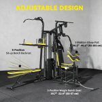 Soozier All-in-One Home Gym Machine System, Multifunctional Weight Machine with 152 lbs Weight Stack and Pulley System, Full Body Workout Station with Sit Up Bench, Preacher Curl - Image 4