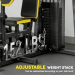 Soozier All-in-One Home Gym Machine System, Multifunctional Weight Machine with 152 lbs Weight Stack and Pulley System, Full Body Workout Station with Sit Up Bench, Preacher Curl - Image 5