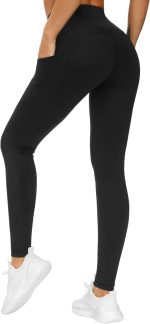 THE GYM PEOPLE Thick High Waist Yoga Pants for Women, Tummy Control Workout Running Yoga Leggings with Pockets - Image 3
