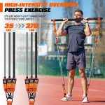 Pilates Bar Kit with Resistance Bands, 270lbs Heavy Duty Pilates Equipment for Men, Strength Training Bar for Legs, Hip, Back, Arm, Abs, Chest, Portable Home Gym Full Body Workout Equipment - Image 3