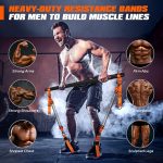 Pilates Bar Kit with Resistance Bands, 270lbs Heavy Duty Pilates Equipment for Men, Strength Training Bar for Legs, Hip, Back, Arm, Abs, Chest, Portable Home Gym Full Body Workout Equipment - Image 4