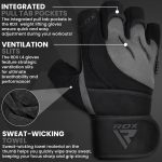 RDX Weight Lifting Workout Gloves with Wrist Support, 50 CM Long Wrist Straps, Anti Slip Padded Palm Protection, Breathable Gym Grip for Fitness Training Powerlifting, Men Women Bodybuilding Exercise - Image 4