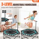 42" Mini Trampoline for Kids Adults | Foldable Rebounder Indoor Outdoor Trampoline | with 3-Level Adjustable Handle | Weight Capacity 331 Lbs | Kids Play, Exercise, Garden - Image 5