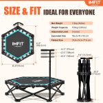 42" Mini Trampoline for Kids Adults | Foldable Rebounder Indoor Outdoor Trampoline | with 3-Level Adjustable Handle | Weight Capacity 331 Lbs | Kids Play, Exercise, Garden - Image 9
