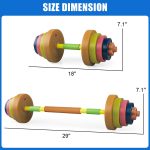 Kids Exercise Weight Set for Home Gym - Adjustable Barbell and Dumbbell Set - Toddler Workout Equipment for Pretend Play Lifting Exercise - Beginner Fitness Toys Gifts for Boys & Girls - Image 5