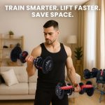 MotionGrey 5-52.5LB Adjustable Dumbbell Set (Single/Pair)| All-in-One Space-Saving Dumbbells with 15 Settings|Compact Weights for Home Gym Workout Fitness Equipment | Includes Jump Ropes & Hand Grips - Image 6