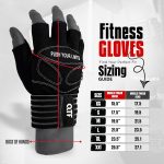 QTF Workout Exercise Gloves for Men & Women,Gym Workout Long Wrist Strap Fingerless Gym Gloves Full Palm Protection for Weightlifting, Training, Fitness - Image 7