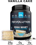 Revolution Nutrition, High Whey, Protein Powder, Whey Isolate, Superior Formula, Gluten Free, Lean Muscle Mass For Men & Women, 25g of Protein Per Scoop, 908 g, 24 Servings (Vanilla Cake, 2 Pound) - Image 4