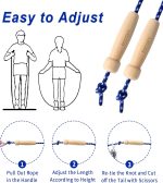 Jump Rope Kids, EGOSKY Adjustable Wooden Handle Skipping Rope for Adult Men Boys Girls Fitness Exercise Outdoor Activity - Image 6