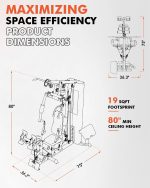 Mikolo Home Gym, Workout Station with 150LBS Weight Stack, Multifunctional Home Gym Equipment, Exercise Equipment for Full Body Strength Training - Image 6