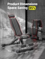 Yoleo Adjustable Weight Bench, 660LB Foldable Workout Bench with Extended Head/Neck Protection/Spine Support for Bench Press, Fast Folding Incline Decline Flat Bench - Image 6