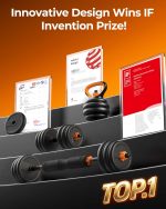 FEIERDUN Adjustable Dumbbells, 20lbs/30lbs//50lbs/70lbs/90lbs Free Weight Set with Connector, 4 in1 Dumbbells Set Used as Barbell, Kettlebells, Push up Stand, Fitness Exercises for Home Gym Suitable Men/Women - Image 3