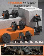 FEIERDUN Adjustable Dumbbells, 20lbs/30lbs//50lbs/70lbs/90lbs Free Weight Set with Connector, 4 in1 Dumbbells Set Used as Barbell, Kettlebells, Push up Stand, Fitness Exercises for Home Gym Suitable Men/Women - Image 4