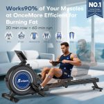 Rowing Machine, Magnetic Rowing Machines for Home Use - 16 Adjustable Resistance Levels, Dual Smooth-Glide Slide Rails, Supports Up to 350 LBS, App Compatible, Easy to Assemble - Image 5