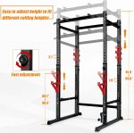 Squat Rack Pull Up Bar, Bongkim Power Rack Cage, Adjustable Squat Rack Stand for Home Gym Equipment, Squat Cage Weight Lifting with 660lb Capacity - Image 3