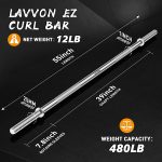 55" Weight Lifting Bar, 1" Standard Straight Barbell Bars for Weight lifting, Olympic Barbell Bar for Bench Press/Hip Thrusts/Squats/Lunges for Gym and Home, 2 Star Star-nuts (500lb Weight Capacity) - Image 3